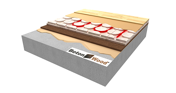 Pavimento radiante in BetonRadiant su fibra di legno Base