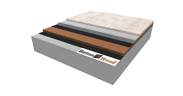 Pavimento in fibra di legno FiberTherm Base, gettata in calcestruzzo e cementolegno BetonWood