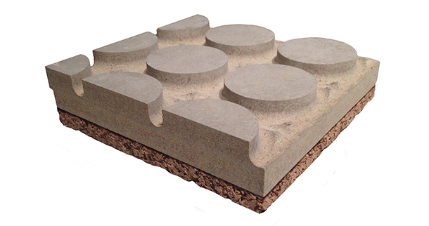 Pannelli radianti eco bio compatibili in cementolegno e sughero biondo BetonRadiant Cork